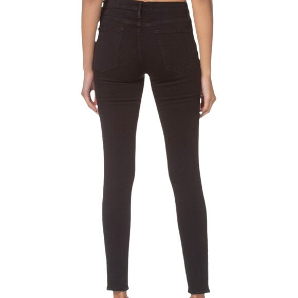 FRAME Denim Women's Black Le Skinny de Jeanne Distressed Ankle Jeans Size 25 - Picture 3 of 11